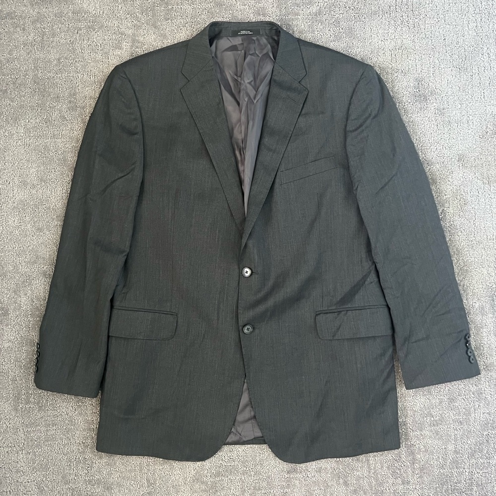 Ermenegildo Zegna Gray Charcoal Suit Blazer